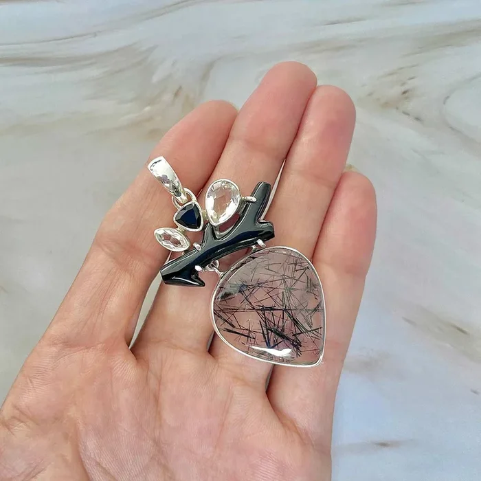 Black Rutile Pendant-(BLR-P-51.)
