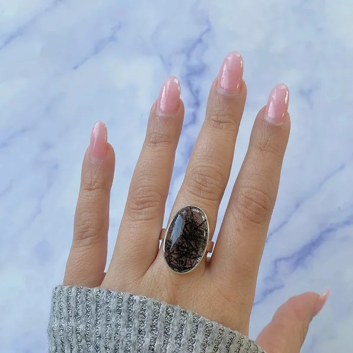 Black Rutile Ring-(BLR-R-14.)