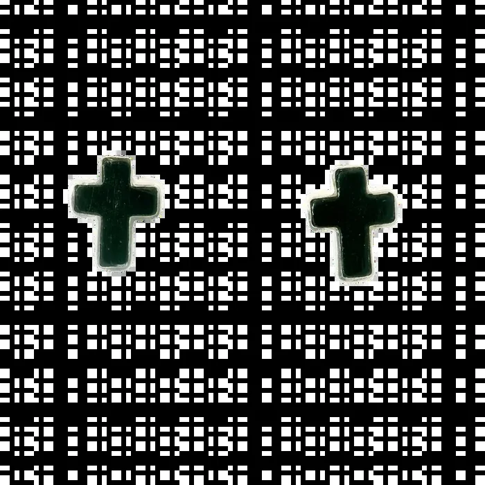 Black Tourmaline Cross Earrings – Bezel Set in Simple 925 Sterling Silver