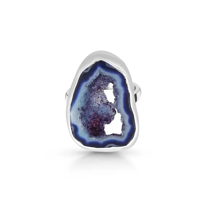 Blue Agate Adjustable Ring-(ABU-R-11)