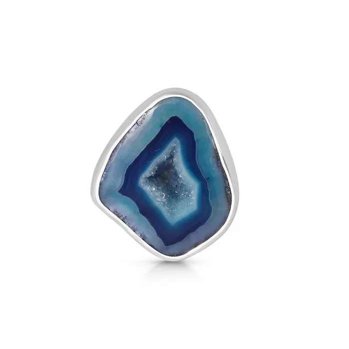 Blue Agate Adjustable Ring-(ABU-R-33)