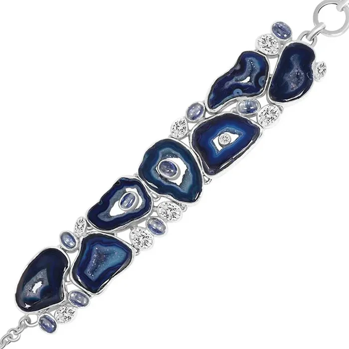 Blue Agate Bracelet-(ABU-B-1)