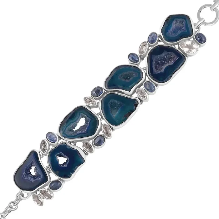 Blue Agate Bracelet-(ABU-B-2)