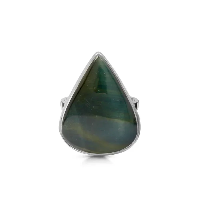 Blue Tiger Eye Adjustable Ring-(BTE-R-13)