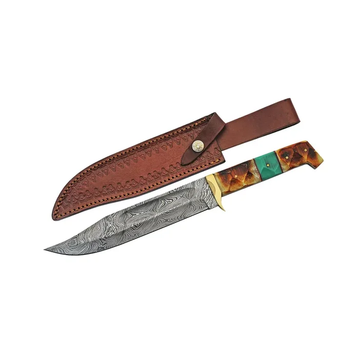 Burnt Bone & Turquoise Bowie KnifeKnife