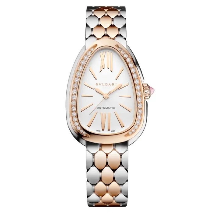 BVLGARI Serpenti Seduttori Automatic 34mm Ladies Watch Stainless Steel and 18ct Rose Gold MPN: 104058