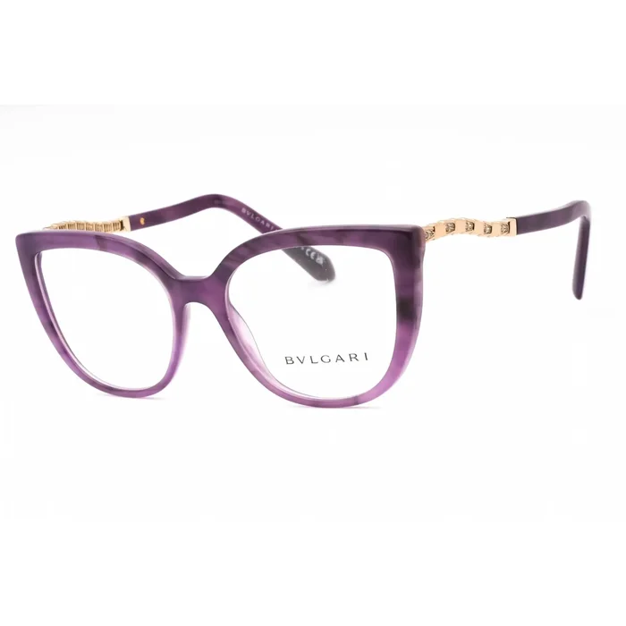 Bvlgari Women’s Eyeglasses – Marble Amethyst Plastic Cat Eye Frame | 0BV4214B 5517