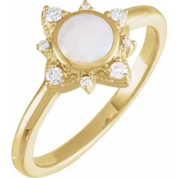 Cabochon Halo-Style Ring