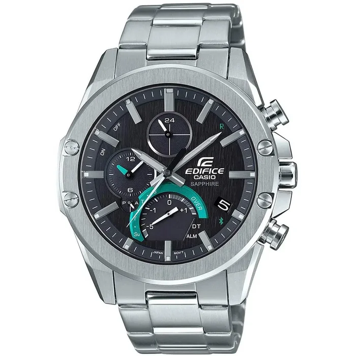 Casio Men’s Quartz Watch – Edifice Silver Bracelet Black Dial Analog | EQB1000D-1A