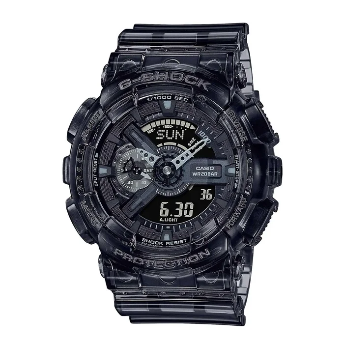Casio Men’s Quartz Watch – G-Shock Grey and Black Ana-Digi Dial Strap | GA110SKE-8A