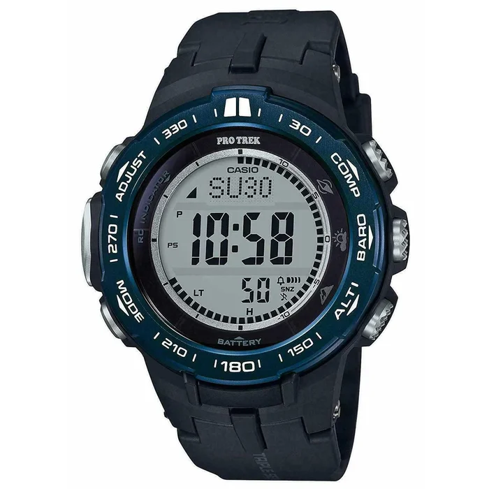 Casio Men’s Quartz Watch – Pro Trek Tough Solar Power Black Digital Dial | PRW3100YB-1
