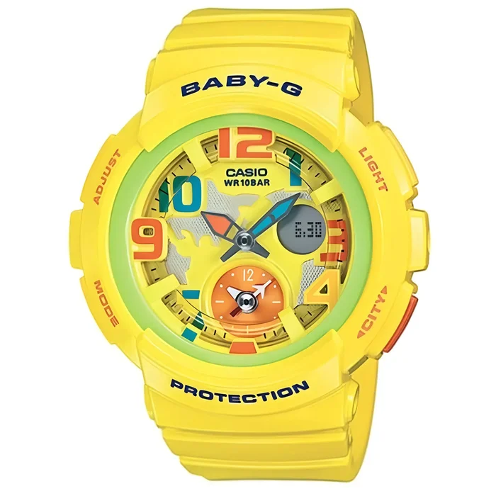 Casio Women’s Watch – Baby-G Yellow and Orange Analog-Digital Dial Strap | BGA190-9B