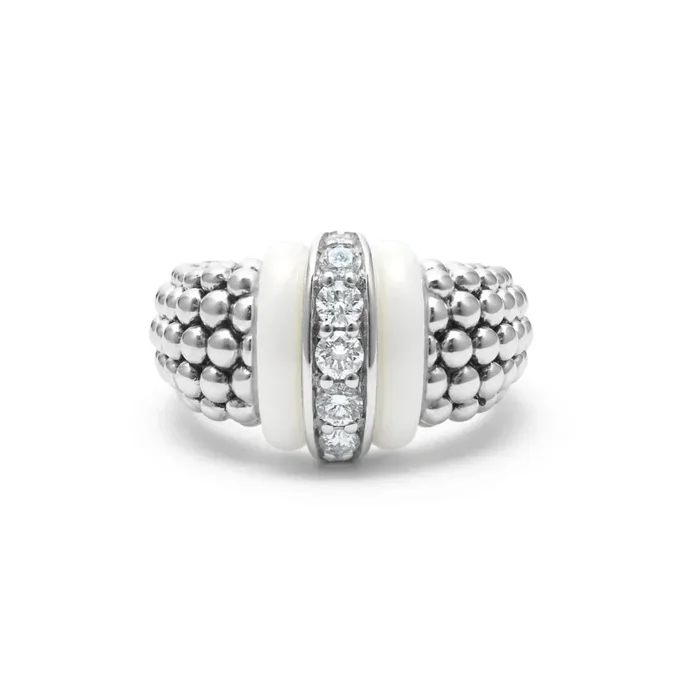 Ceramic Caviar Diamond Ring
