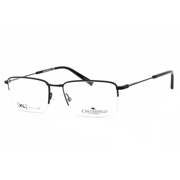 Chesterfield Men’s Eyeglasses – Matte Black Metal Half Rim, 55 mm | CH 81XL 0003 00