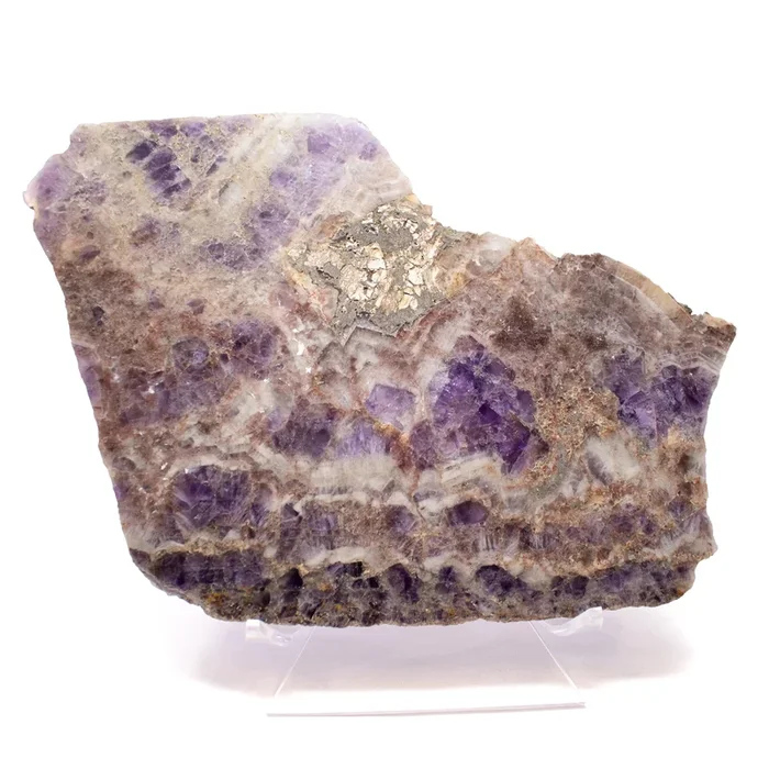 Chevron Amethyst Slice 13″