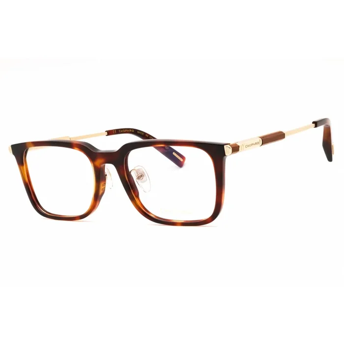 Chopard Men’s Eyeglasses – Shiny Transparent Red Havana Square Frame | VCH344 09SZ
