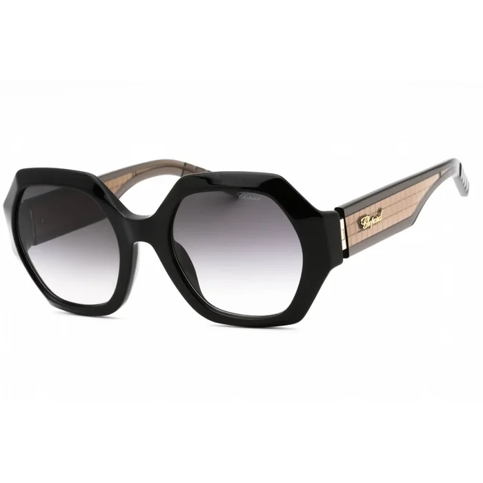 Chopard Women’s Sunglasses – Black Acetate Geometric Frame Grey Lens | SCH362M 0BLK