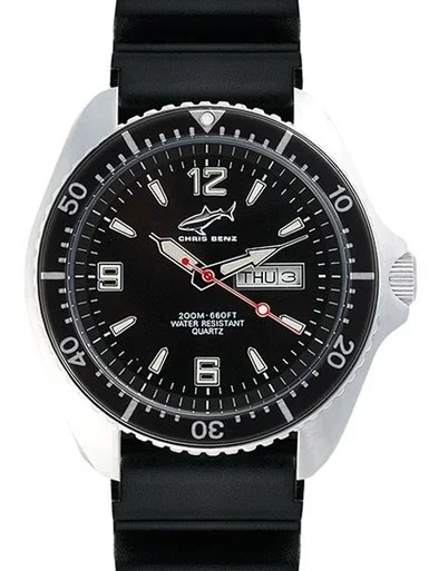 Chris Benz 200 meter Quartz Dive watch with Sapphire Crystal #CB0-S-KB-SW