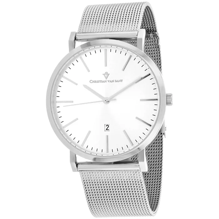 Christian Van Sant Men’s Watch – Paradigm Quartz Silver Dial Steel Bracelet | CV4323