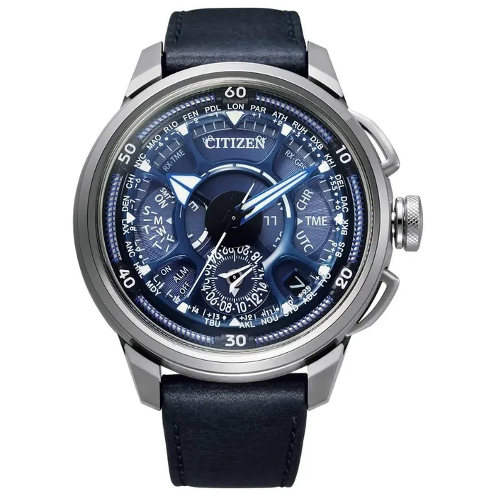 Citizen Limited Edition Satellite Wave F900 Blue Dial Leather Strap Watch | CC7000-01L