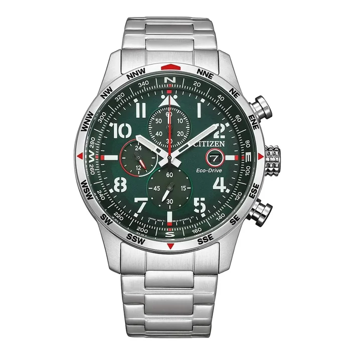 Citizen Men’s Watch – Chronograph Power Reserve Green Dial Bracelet | CA0791-81X