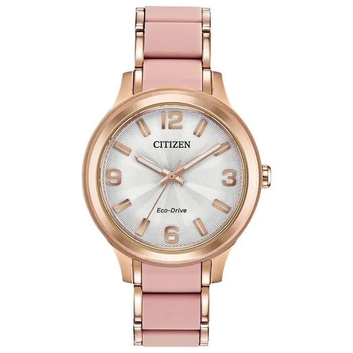 Citizen Women’s Eco Drive Watch – Drive Silver Tone Dial Two Tone Bracelet | FE7073-54A