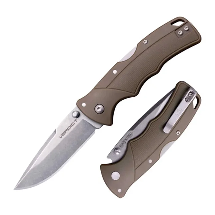 Cold Steel Folding Knife – Verdict 3 inch Blade Dark Earth GFN Handle | CSC3SPSSFDE