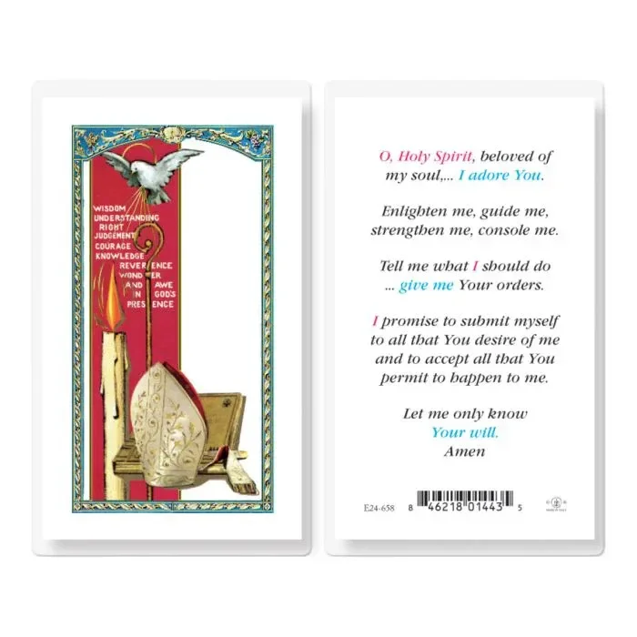 Confirmation-of Holy Spirit Laminated Catholic Prayer Holy Card Pack of 25