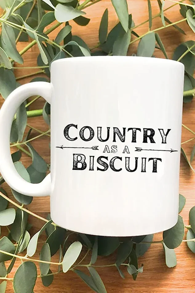 Country As A Biscuit White Mug