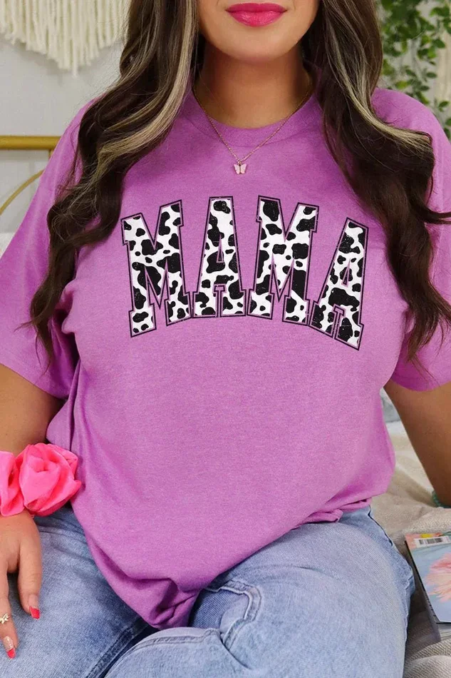 Cow Print Arched Mama Softstyle Adult T-Shirt