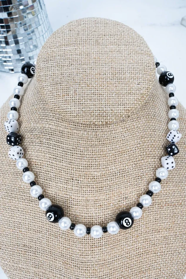 Crystal Avenue Luck & Luxe Black and White Pearl Necklace