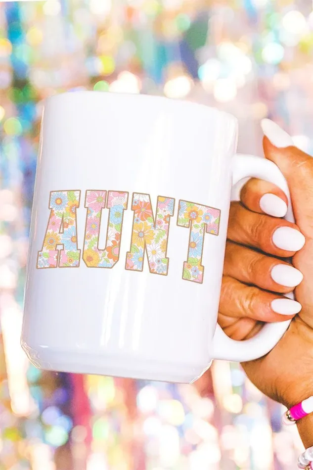 Daisy Floral Aunt Ceramic Mug