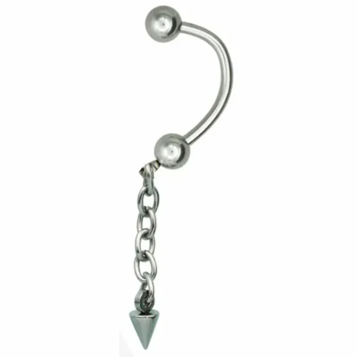 Dangling Spike Belly Button Ring – 316L Stainless Steel