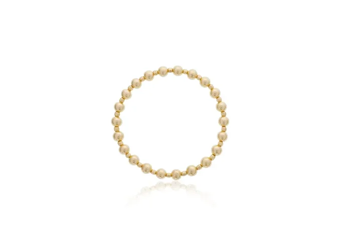 Dee Berkley Round and Square Bead Bracelet in 14kt Gold Filled (4-5mm beads)