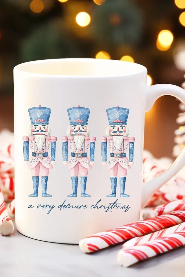 Demure Christmas Nutcracker Ceramic Mug