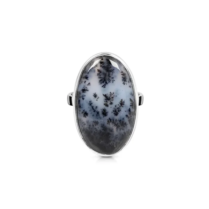 Dendritic Agate Adjustable Ring-(DDA-R-35.)