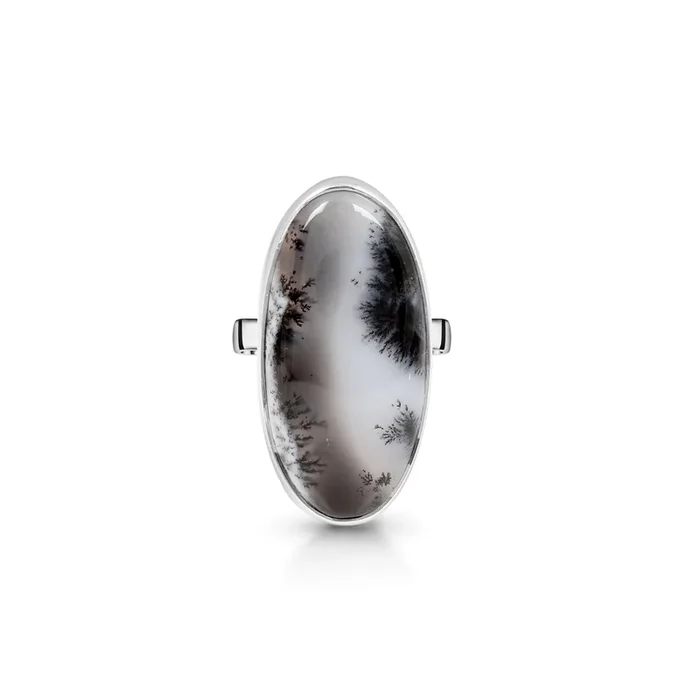 Dendritic Agate Adjustable Ring-(DDA-R-6.)