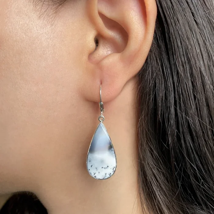 Dendritic Agate Earring-(DDA-E-11)