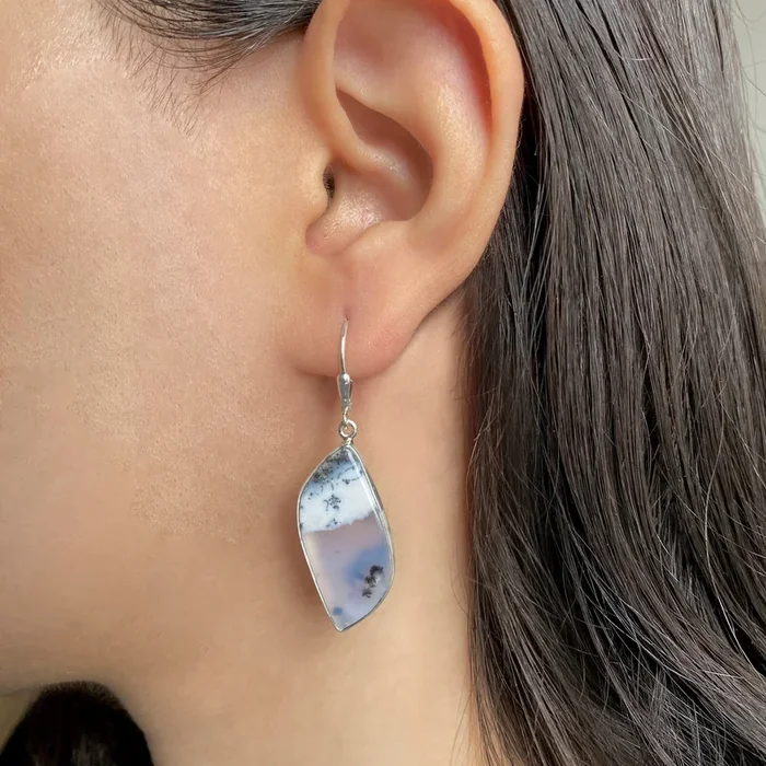 Dendritic Agate Earring-(DDA-E-13)