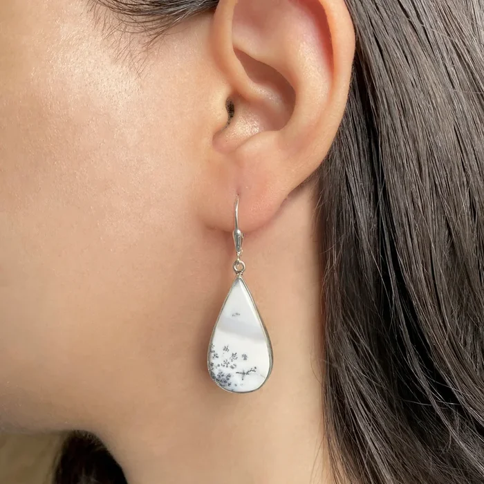 Dendritic Agate Earring-(DDA-E-7)
