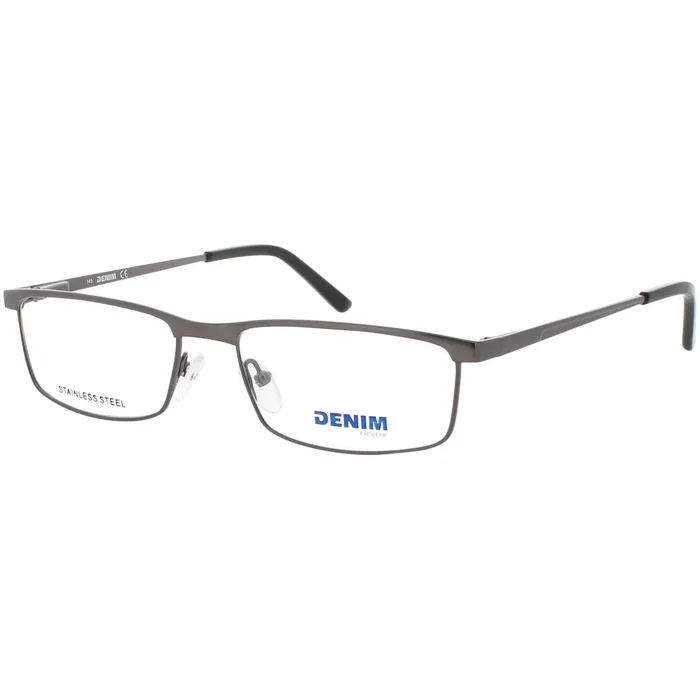 Denim Unisex Eyeglasses – Matte Gunmetal Full Rim Rectangular Frame | DENIM 148 0CX1
