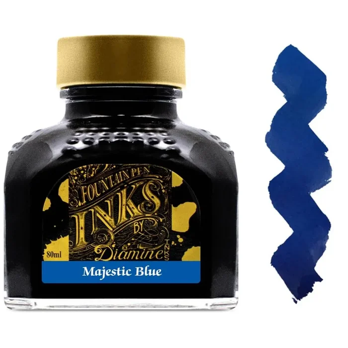 Diamine Fountain Pen Ink Bottle – 80 ml Majestic Blue | 7056