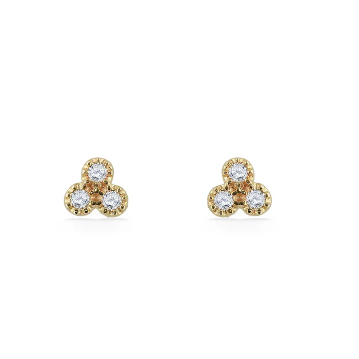 Diamond Cluster Stud Earrings