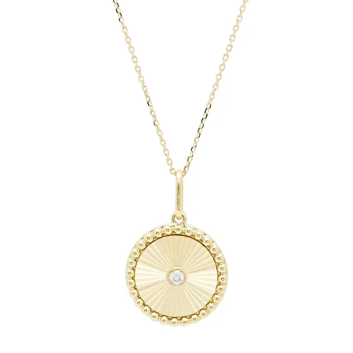 Diamond Disc Necklace in 10kt Yellow Gold (1/20ct tw)