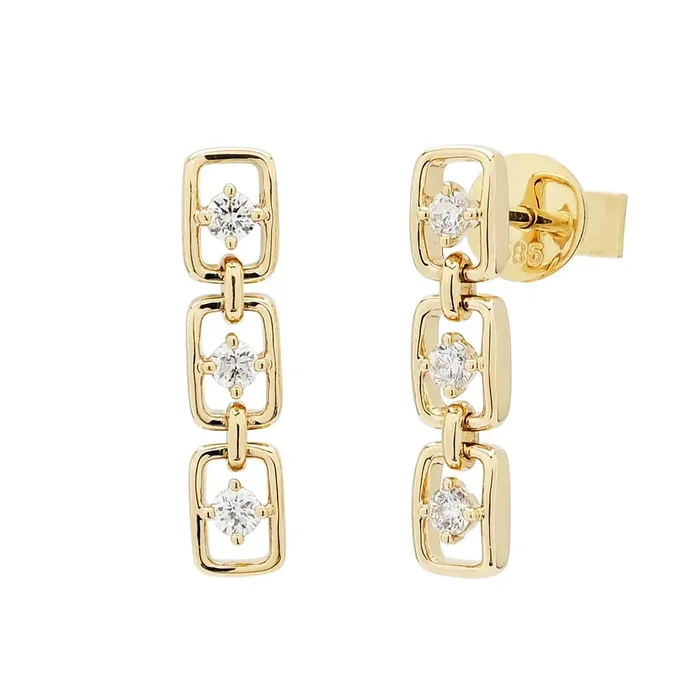 Diamond Drop Earrings in 14kt Yellow Gold (1/5ct tw)
