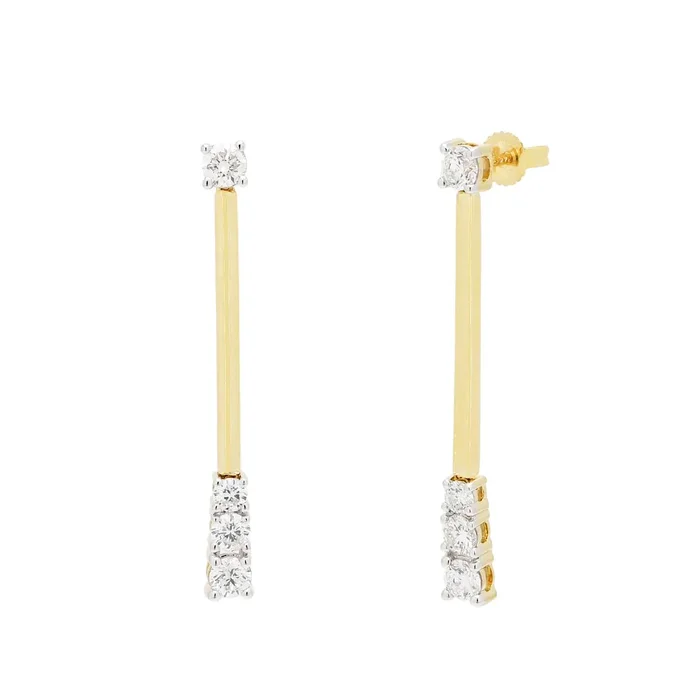 Diamond Drop Earrings in 14kt Yellow Gold (1ct tw)