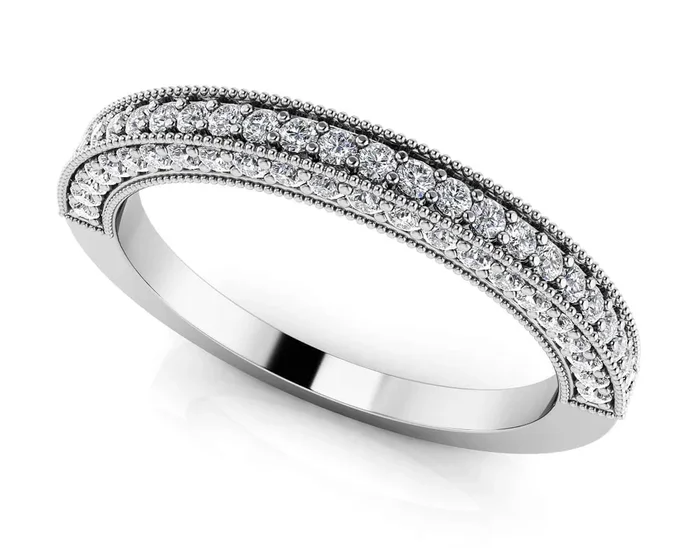 Diamond Frame Vintage Style Diamond Ring with 0.51 ct.(finished) 1.1mm, 1.2mmWatch