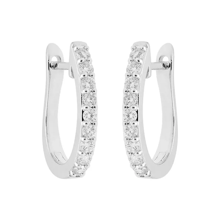 Diamond Huggie Earrings in 14kt White Gold (1/2ct tw)
