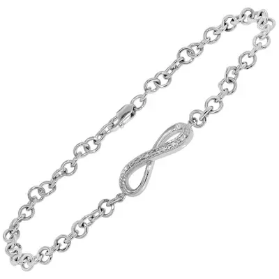 Diamond Infinity Bracelet in Sterling Silver (1/10ct tw)