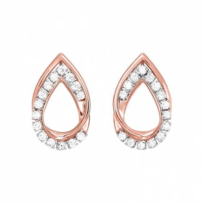 Diamond Pear Shape Earrings in 10kt Rose Gold (1/7ct tw)